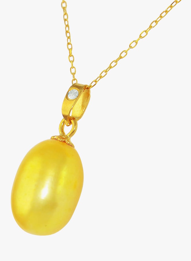 Vera Perla 18K Gold Pearl Pendant With 10K Chain - Image 2