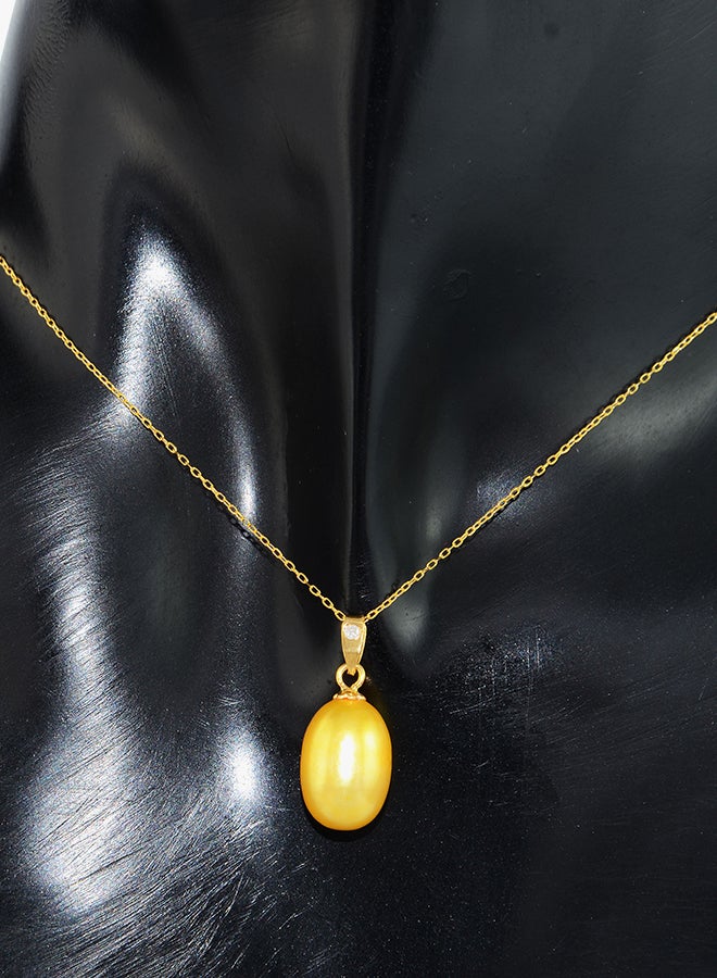 Vera Perla 18K Gold Pearl Pendant With 10K Chain - Image 3