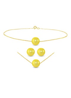 3-Piece 10K Gold Pearl Jewellery Set