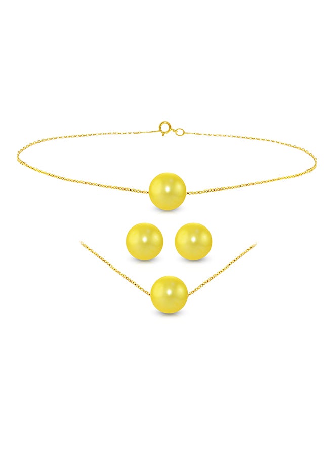 Vera Perla - 3-Piece 10K Gold Pearl Jewellery Set - Image 1