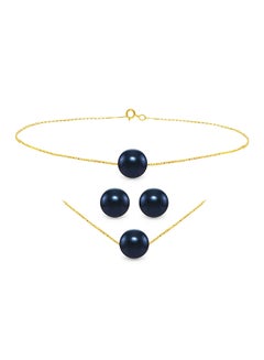3-Piece 18K Gold Pearl Jewellery Set