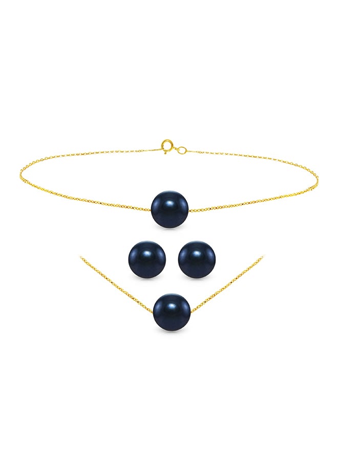 Vera Perla - 3-Piece 18K Gold Pearl Jewellery Set - Image 1