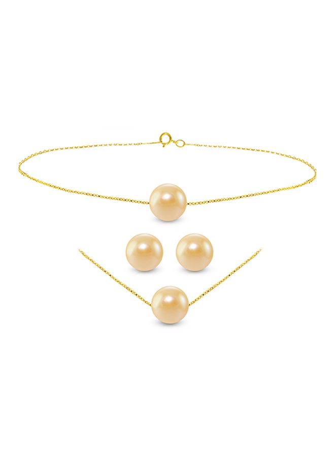 Vera Perla 3-Piece 18K Gold Pearl Jewellery Set - Image 1