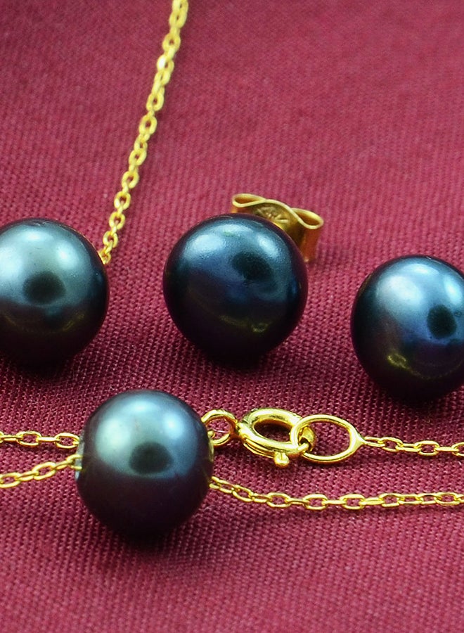 Vera Perla - 3-Piece 18K Gold Pearl Jewellery Set - Image 1