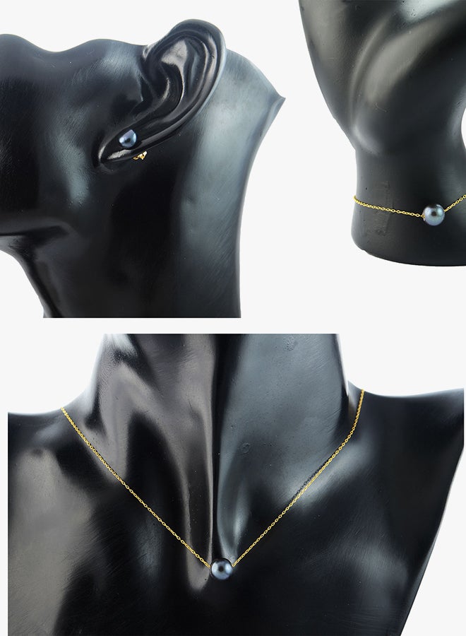 Vera Perla - 3-Piece 18K Gold Pearl Jewellery Set - Image 1