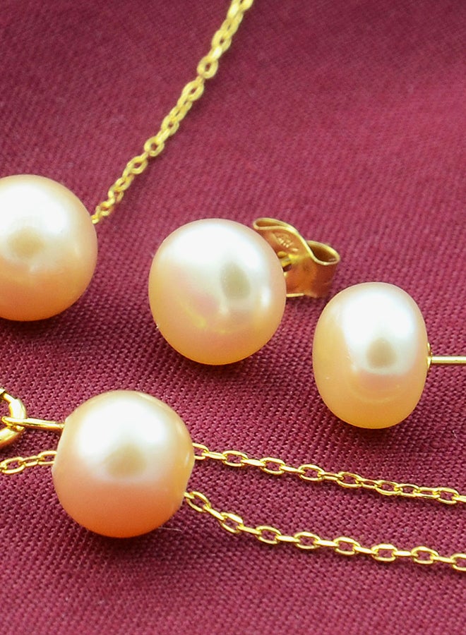 Vera Perla 3-Piece 18K Gold Pearl Jewellery Set - Image 2