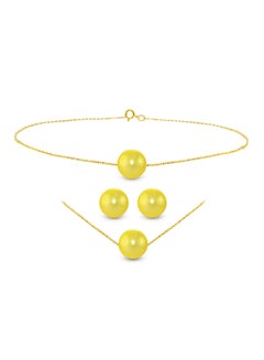 3-Piece 18K Gold Pearl Jewellery Set
