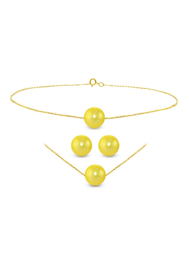 Vera Perla - 3-Piece 18K Gold Pearl Jewellery Set - Image 1