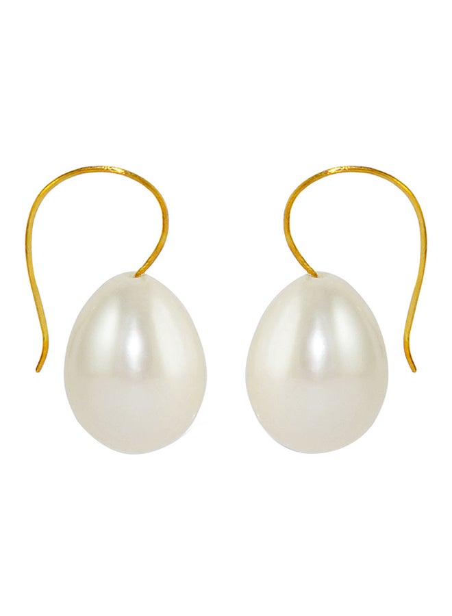 18 Karat White Pearl Drop Gold Earrings - v1524631825/N14348261A_1