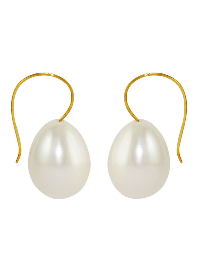 Vera Perla - 18 Karat White Pearl Drop Gold Earrings - Image 1