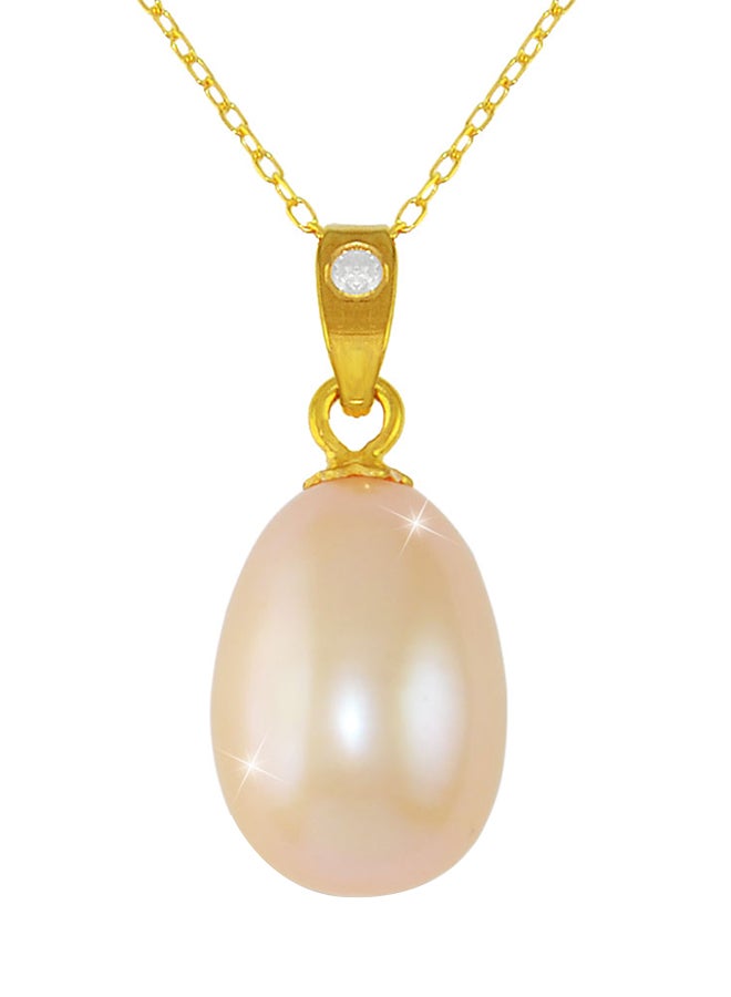 Vera Perla 18K Gold Pearl Pendant With 10K Gold Chain - Image 1