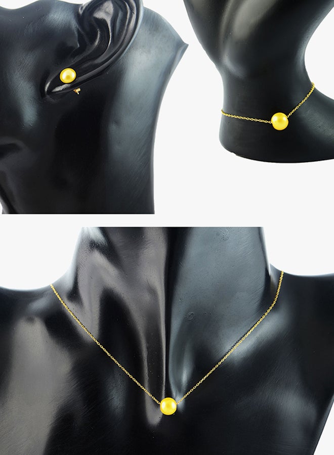 Vera Perla - 3-Piece 18K Gold Pearl Jewellery Set - Image 1