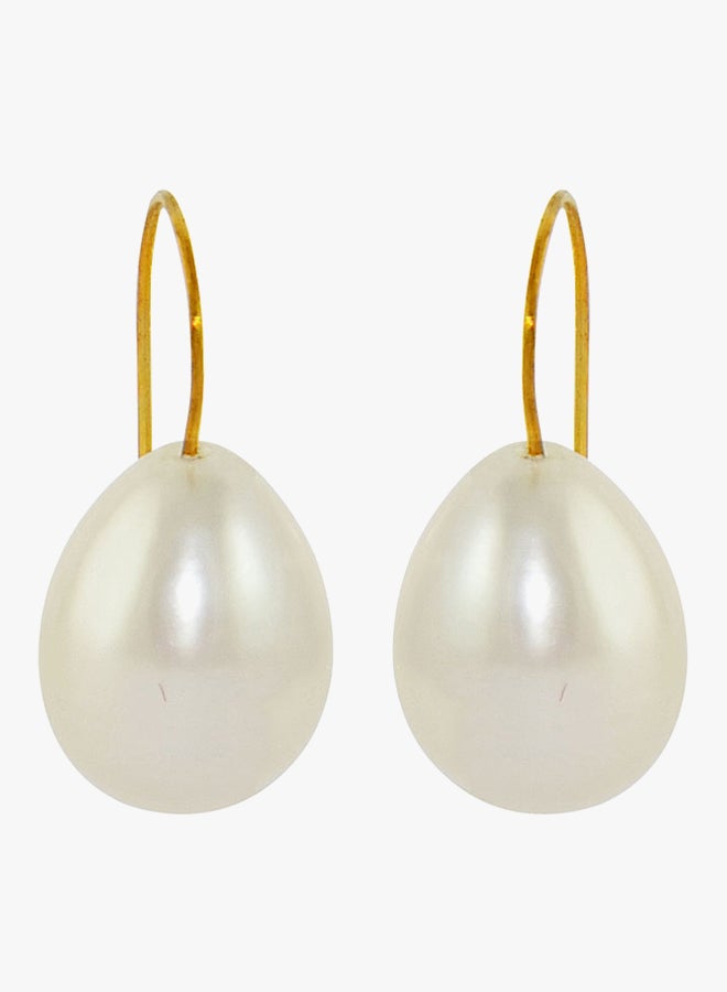 18 Karat White Pearl Drop Gold Earrings - v1524631841/N14348261A_2