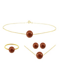 10K Gold Sunstone Jewellery Set