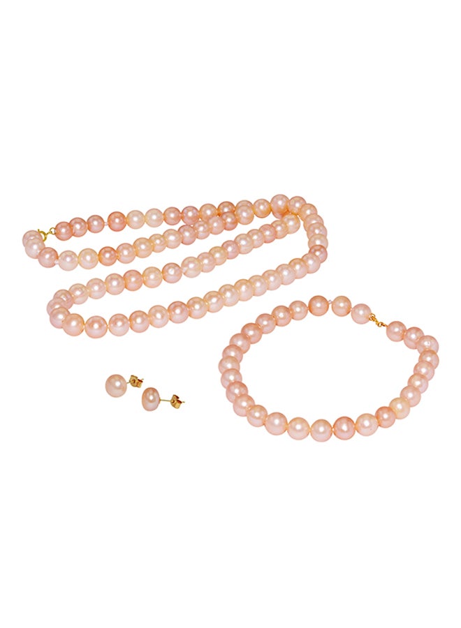 Vera Perla - 10K Gold Pearl Strand Jewellery Set - Image 1