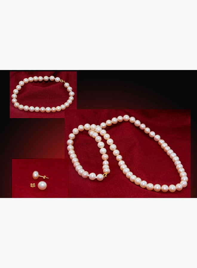 Vera Perla - 10K Gold Pearl Strand Jewellery Set - Image 1