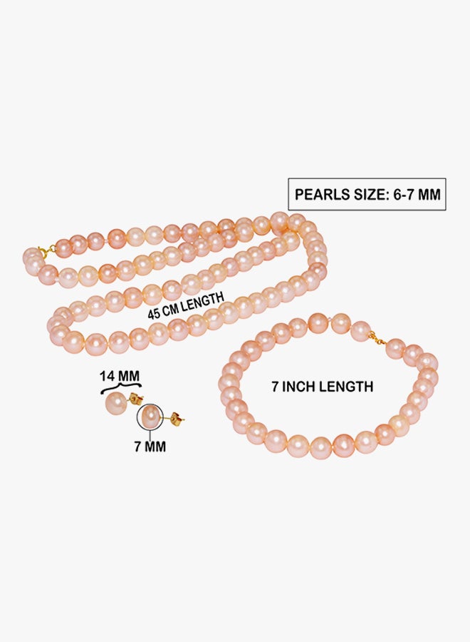 Vera Perla - 10K Gold Pearl Strand Jewellery Set - Image 1