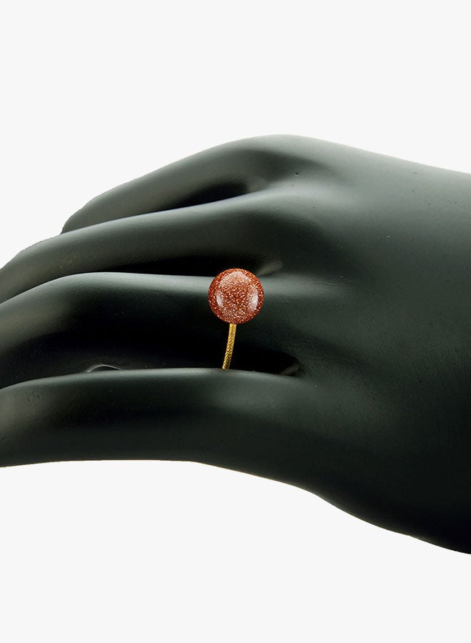 Vera Perla - 18K Gold Sunstone Ring - Image 1