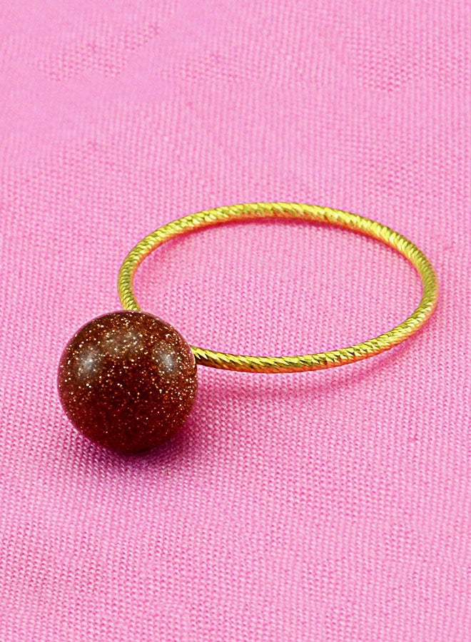 Vera Perla - 18K Gold Sunstone Ring - Image 1