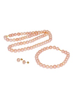 18K Gold Pearl Strand Jewellery Set