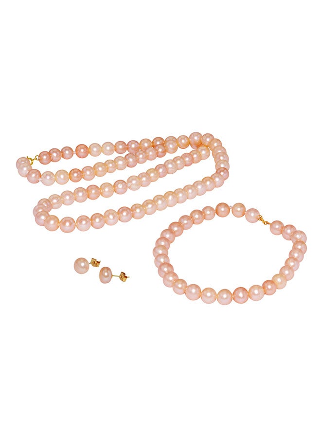 Vera Perla - 18K Gold Pearl Strand Jewellery Set - Image 1