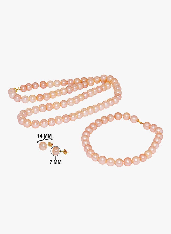 Vera Perla - 18K Gold Pearl Strand Jewellery Set - Image 1