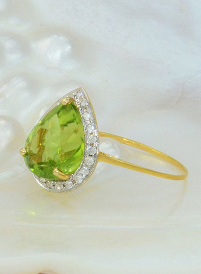 Vera Perla - 18 Karat Gold 0.12Ct Diamond Studded Ring - Image 1