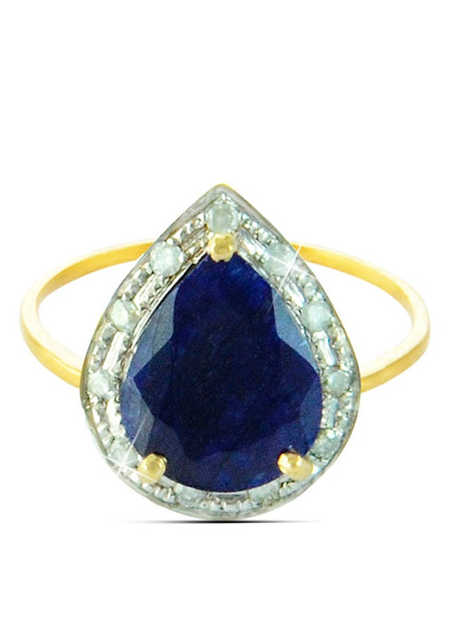 Vera Perla - 18K Gold Genuine Drop Cut Ruby Diamonds Ring 0.12 Carat - Image 1