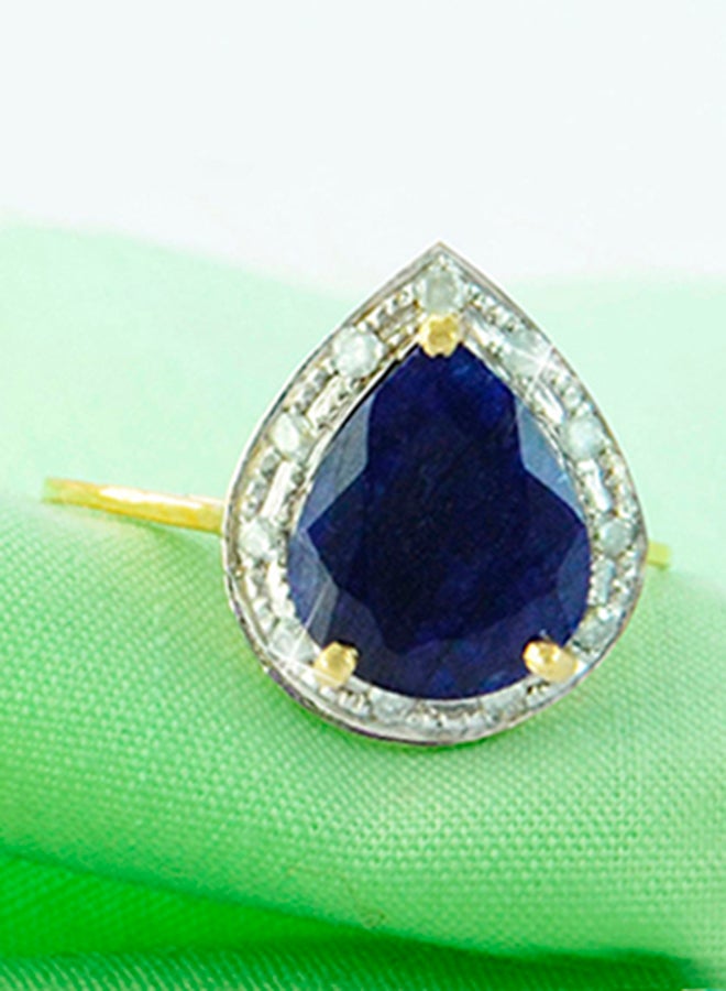 Vera Perla - 18K Gold Genuine Drop Cut Ruby Diamonds Ring 0.12 Carat - Image 1