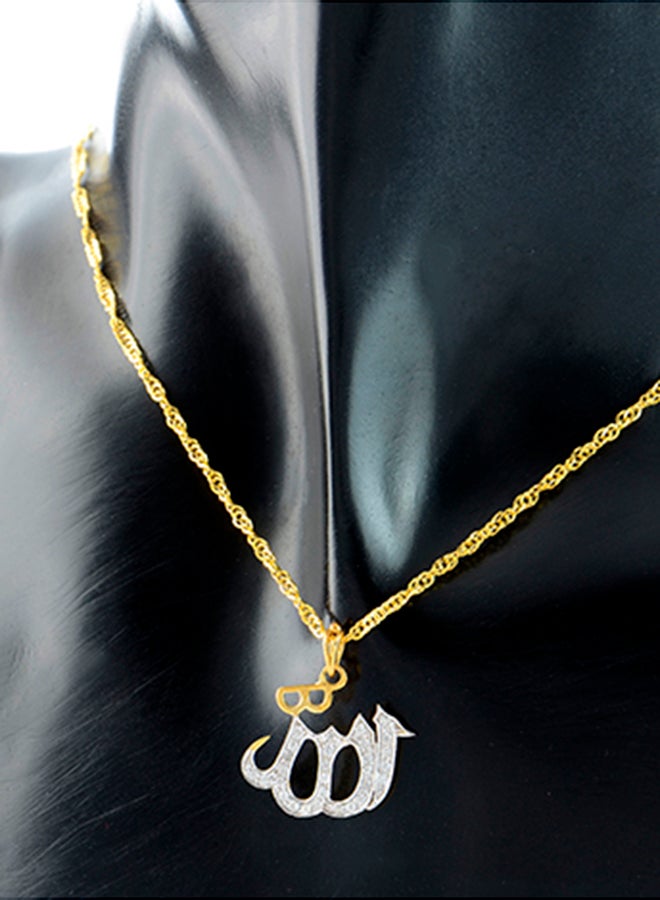 Vera Perla - 18 Karat Gold Allah 0.17 Ct Diamonds Necklace - Image 1