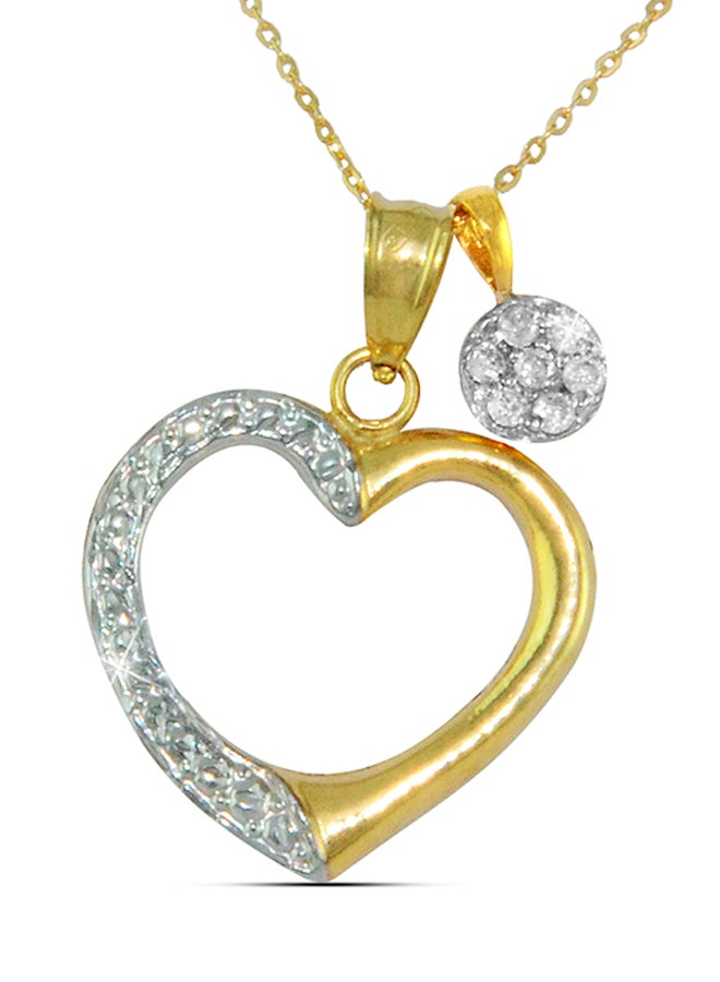 فيرا بيرلا قلادة بحلية من الذهب عيار 18 قيراط مرصعة بألماس عيار 0.07 قيراط على شكل قلب وسوليتير