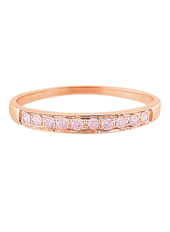 Vera Perla 18K Rose Gold Genuine Diamonds Eternity Band Ring 0.1 Carat - Image 1