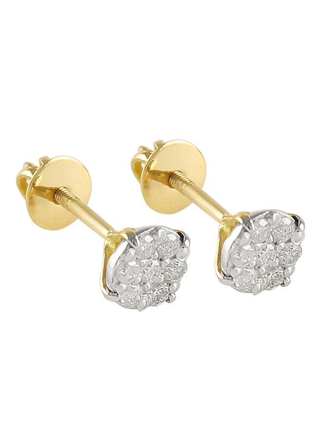Vera Perla 18K Gold Genuine Diamonds Solitaire Screw Back Earrings 0.14 Carat - Image 1