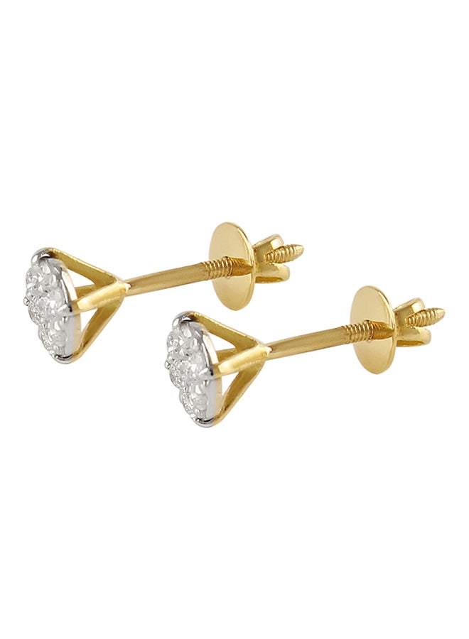 Vera Perla 18K Gold Genuine Diamonds Solitaire Screw Back Earrings 0.14 Carat - Image 2