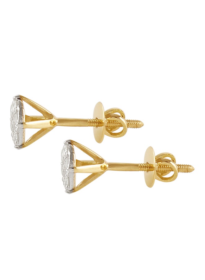 Vera Perla 18K Gold Genuine Diamonds Solitaire Screw Back Earrings 0.14 Carat - Image 3