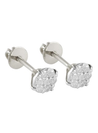 18K Gold Genuine Diamonds Solitaire Screw Back Earrings 0.14 Carat - v1524633306/N14348811A_1