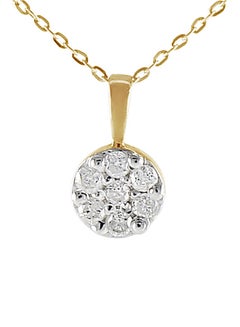 18K Gold Genuine Diamonds Solitaire Necklace 0.07 Carat