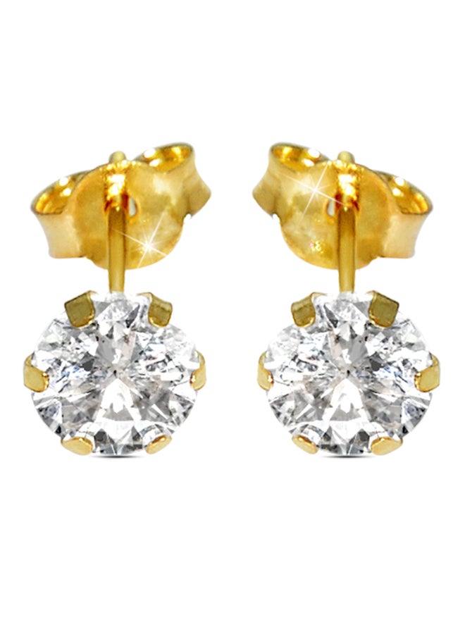 Vera Perla 18 Karat Gold Cubic Zirconia Earrings - Image 1