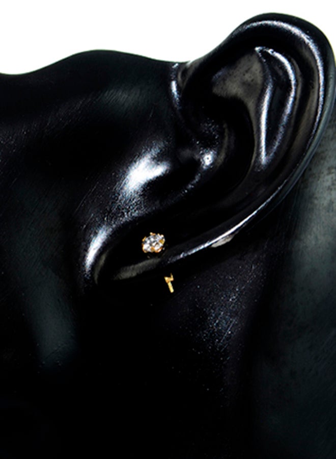 Vera Perla 18 Karat Gold Cubic Zirconia Earrings - Image 2