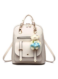 Generic Bear Pendant Backpack Beige 