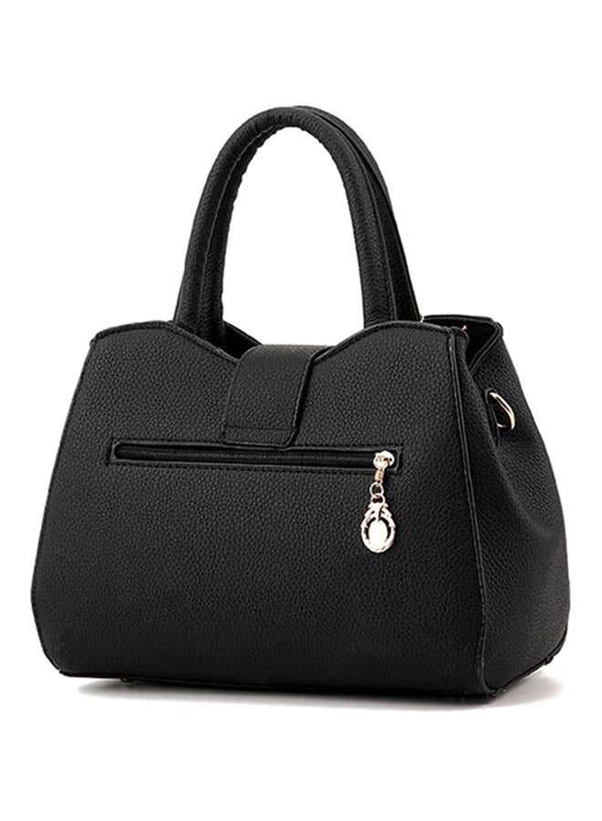 حقيبة بحمالة قطرية قابلة للتعديل أسود - Image 2