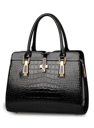 Alligator Pattern Shoulder Bag Black - v1524635890/N14351106A_1