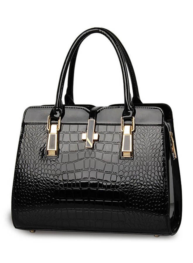 Generic - Alligator Pattern Shoulder Bag Black - Image 1