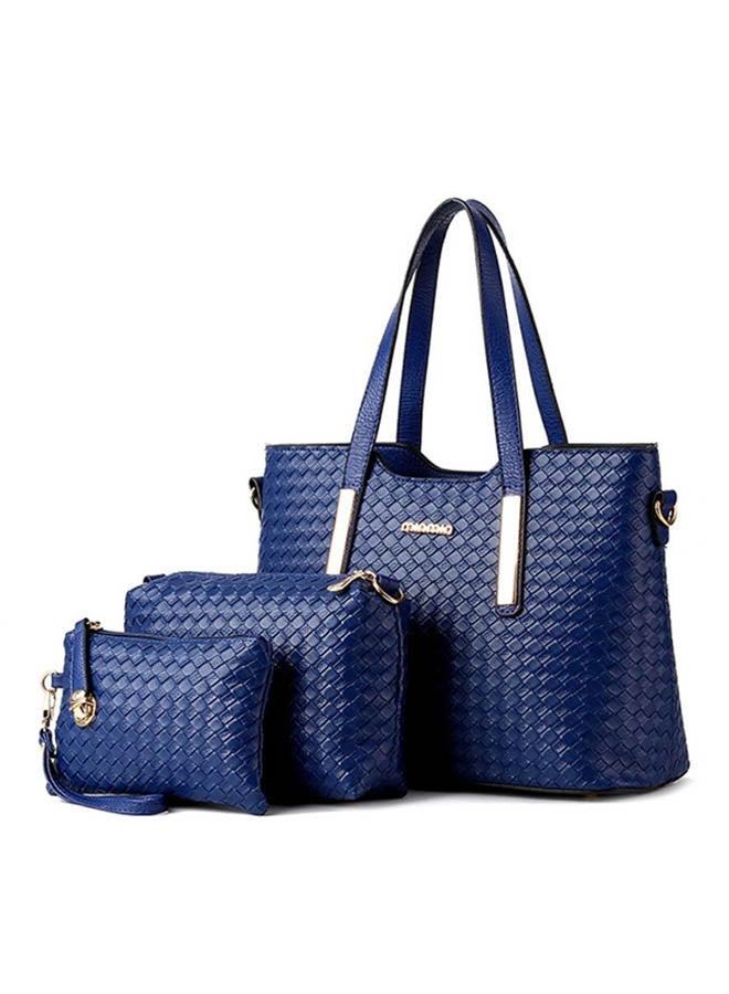 3-Piece Tote Bag Set Dark Blue 