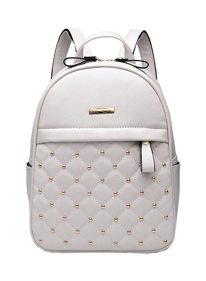 Generic - Rivet Check Backpack Beige - Image 1