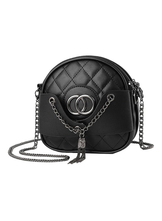 Quilted Detail Crossbody Bag Black - Image 1