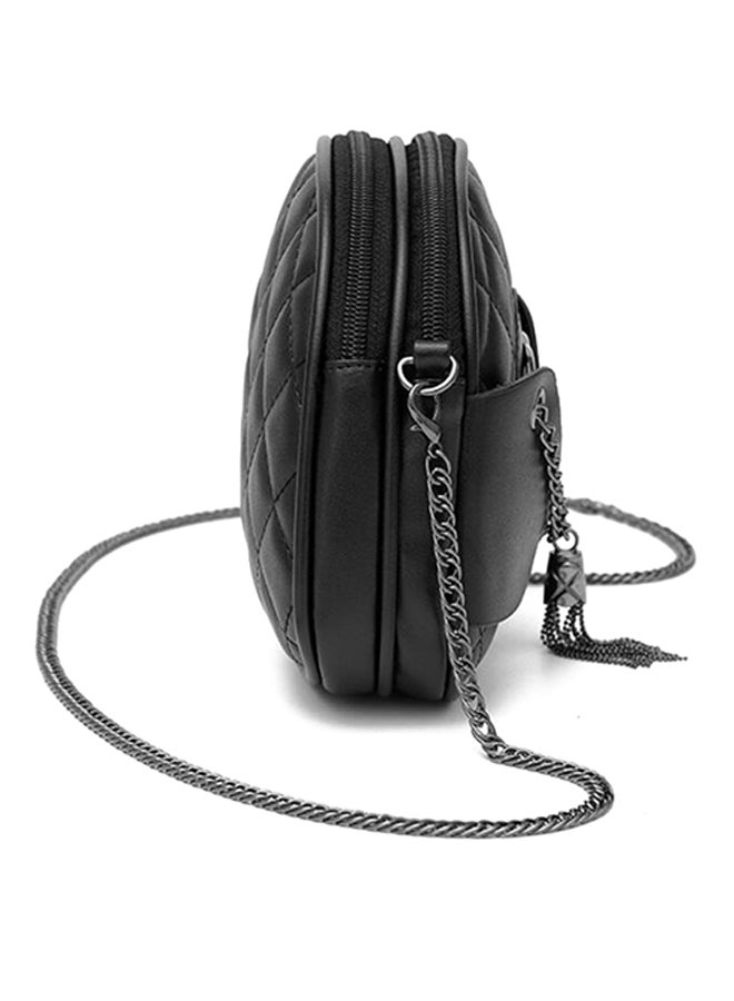 Quilted Detail Crossbody Bag Black - Image 3