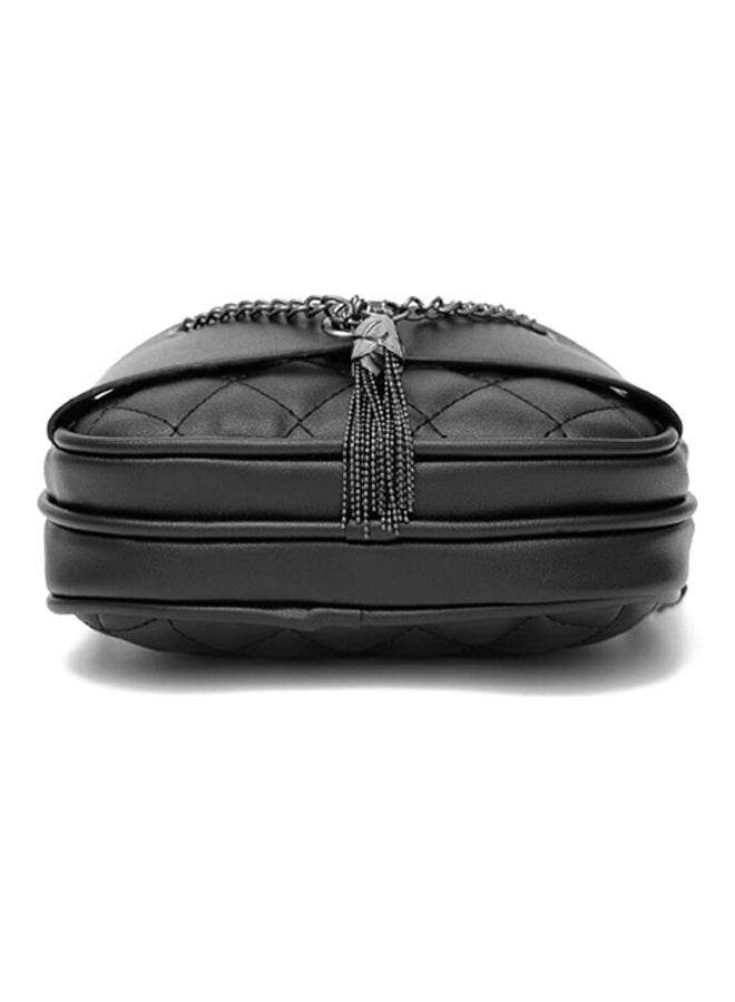 Quilted Detail Crossbody Bag Black - Image 4