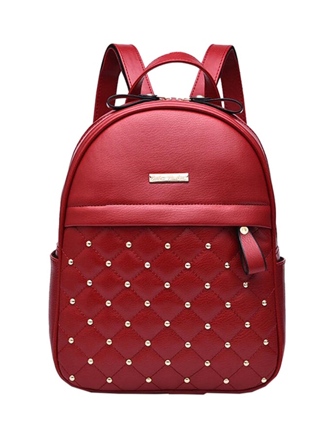 Rivet Check Backpack Red 