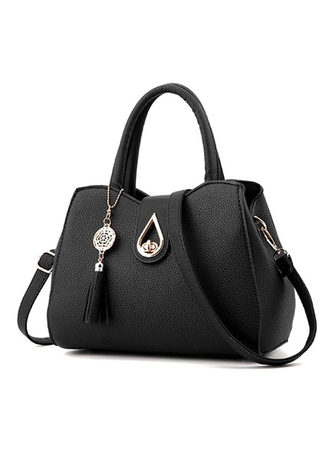 حقيبة بحمالة قطرية قابلة للتعديل أسود - Image 1